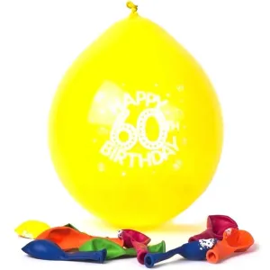 12in Latex Happy 60th Birthday Balloons, 6ct