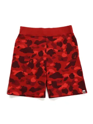 A Bathing Ape Colour Camo Sweat Shorts Red