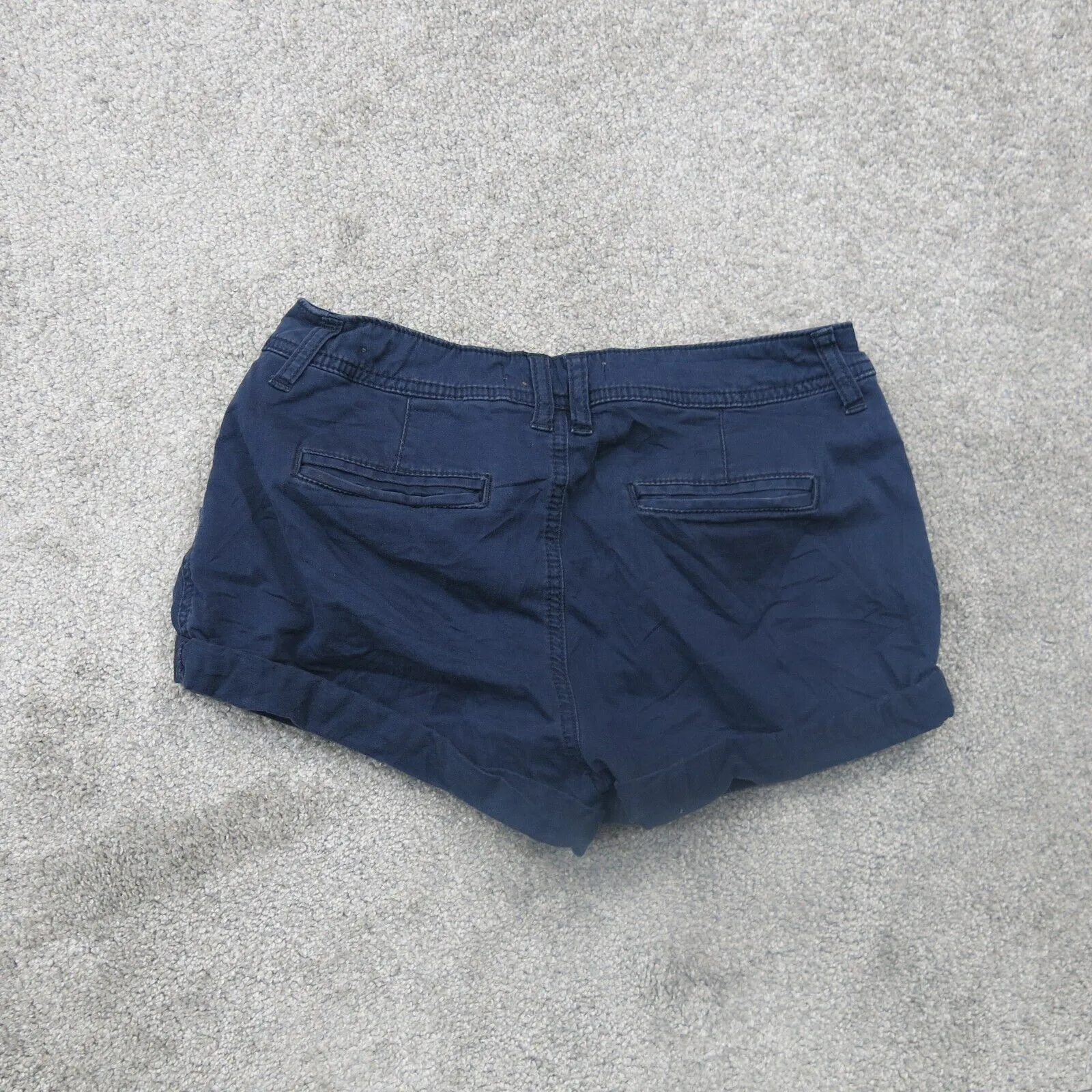 Abercrombie & Fitch Womens Chino Shorts Low Rise Slash Pocket Blue Size 00