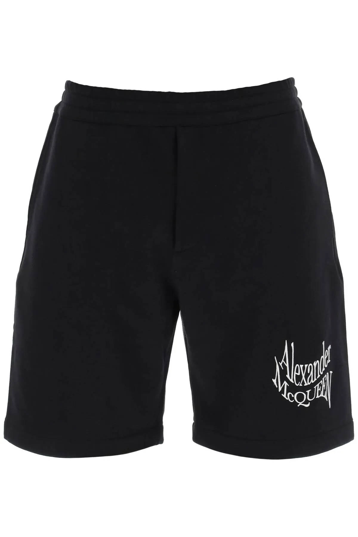 Alexander Mcqueen Warped Logo Sweat Shorts