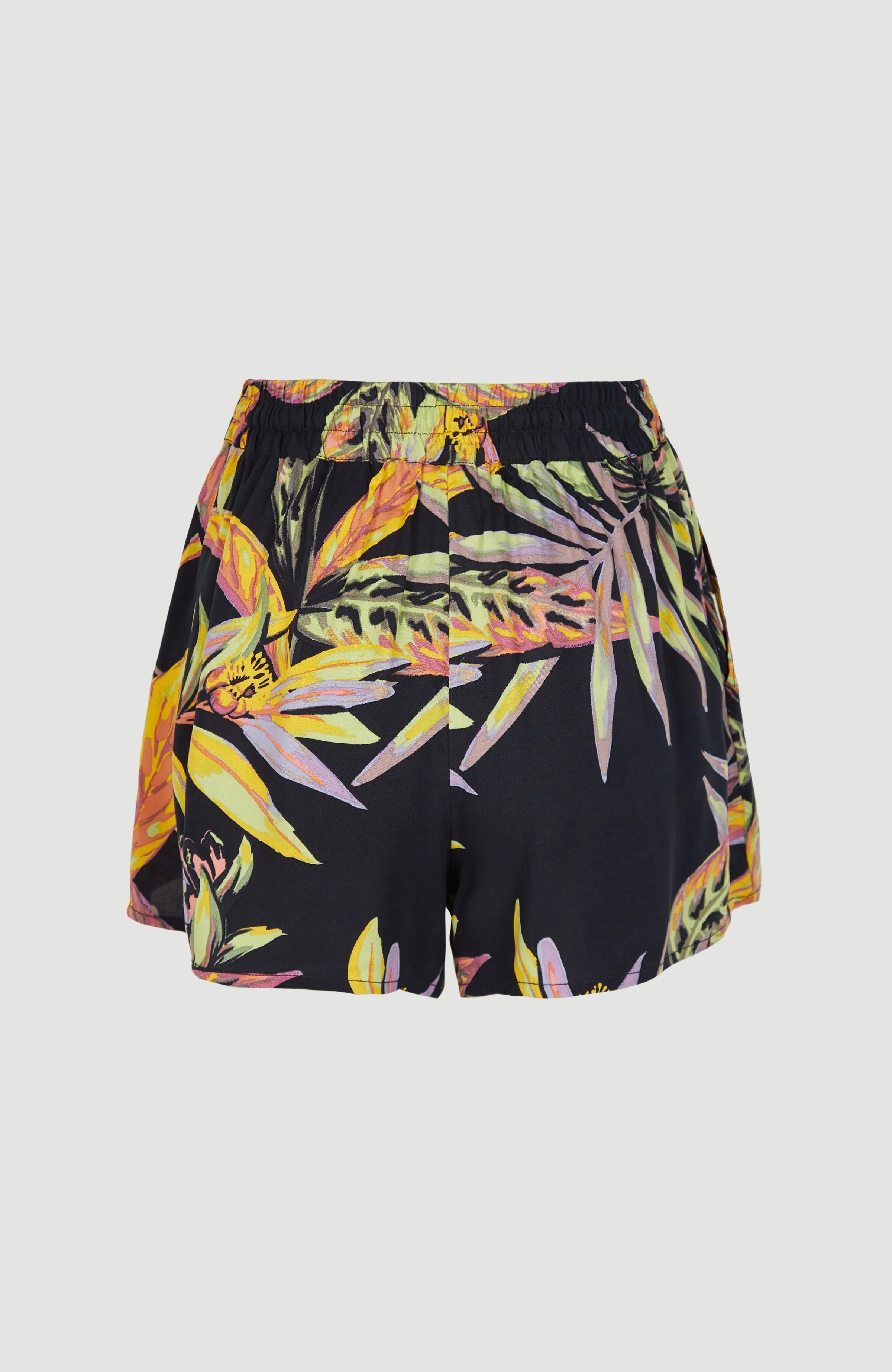 Amiri High-Waist Beach Shorts | Black Tropical Flower