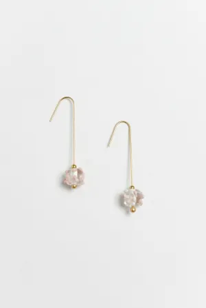 Anka Pink Dot Glass Hook Earrings