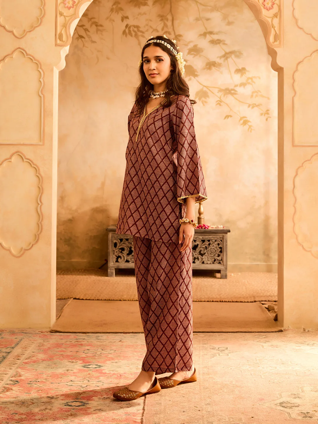 Bandhani Ruhaniyat Purple Bandhani Co-Ord Set