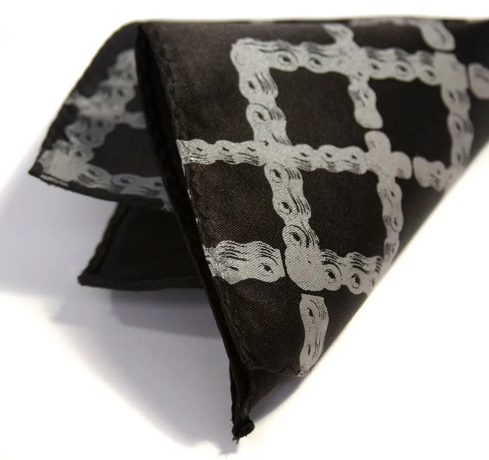 Bike Chain Tartan Pocket Square