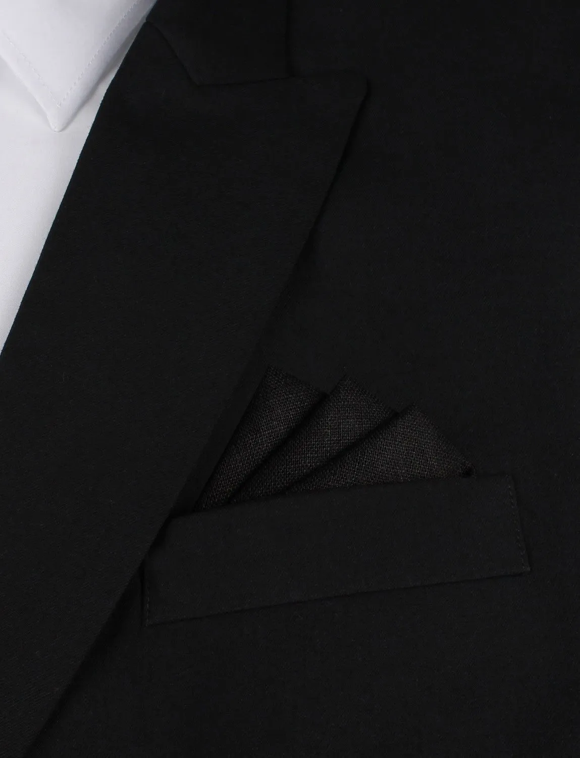 Black Linen Pocket Square