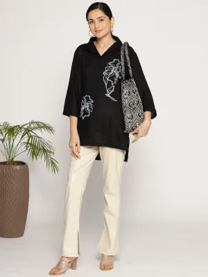 Black Rayon ShirtTop - Floressence