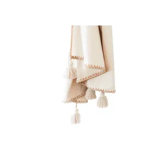 Blanket Stitch Throw with Tassels