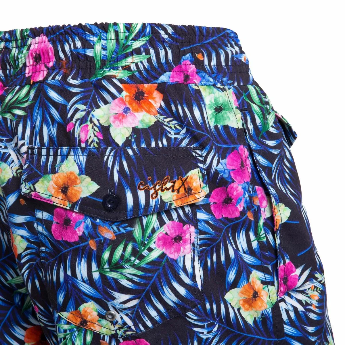 Blue Floral Print Swim Trunks by EightX