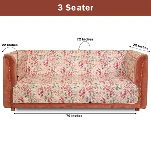 Boho Roses Quilted Sofa Cover Set