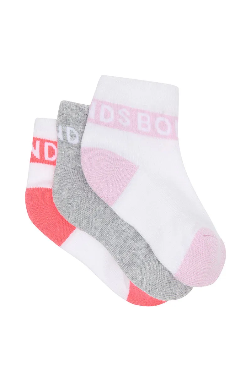 Bonds Baby Active Quarter Crew Socks 3 Pack