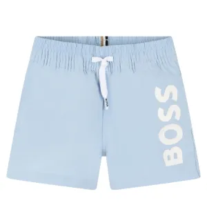 BOSS Baby Logo Print Sky Blue Shorts