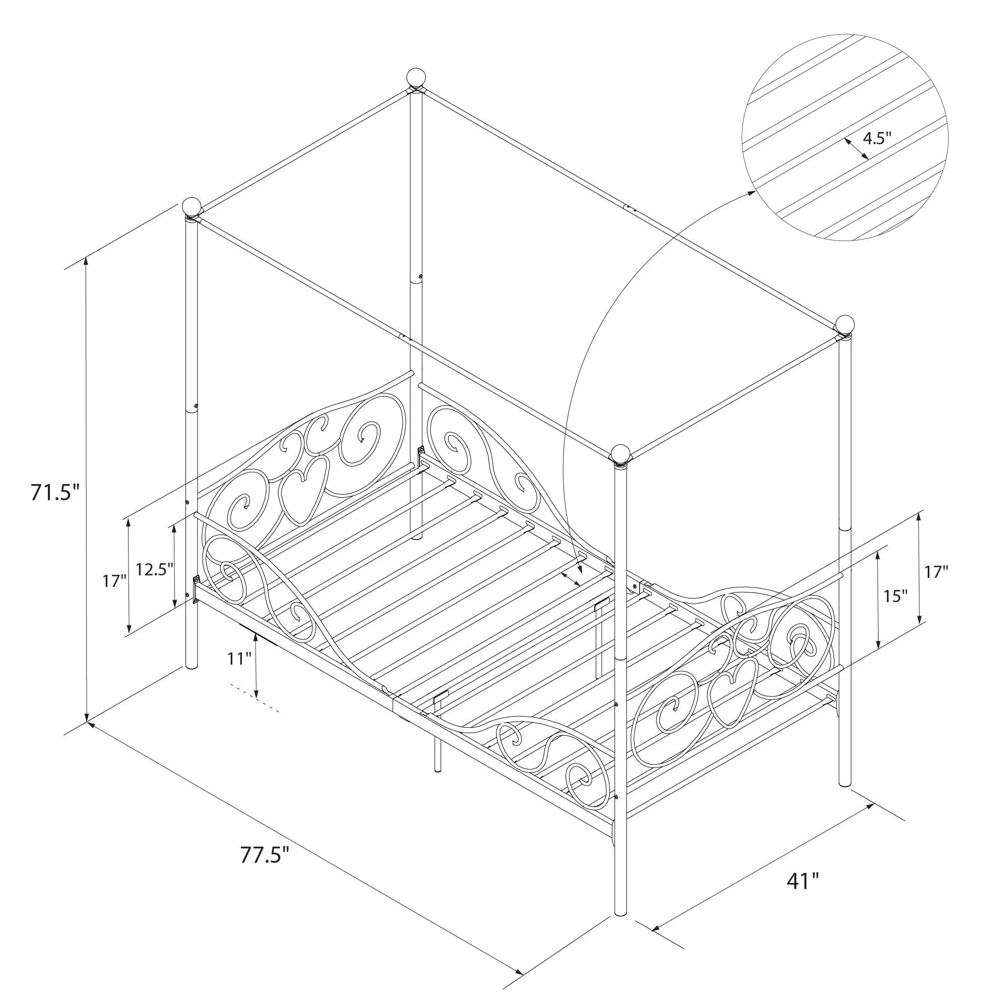 Canopy Metal Bed Frame