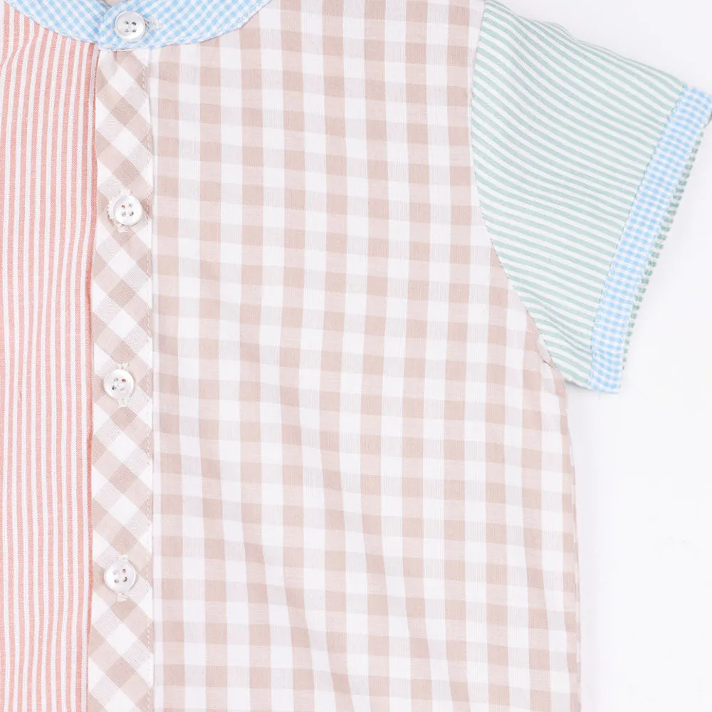 Checked Cotton Shirt With Shorts