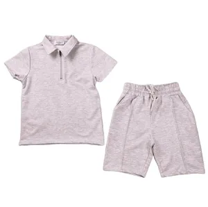 CLEARANCE DEAL - Loungewear - Boys Grey Jersey T-Shirt & Shorts Set 6yrs