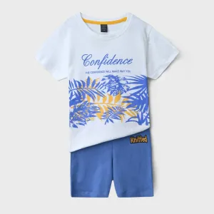 Confidence printed Tee and shorts For Kids