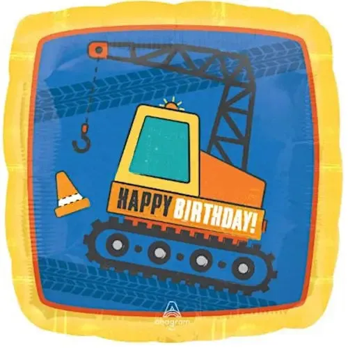 Construction Happy Birthday Foil Balloon