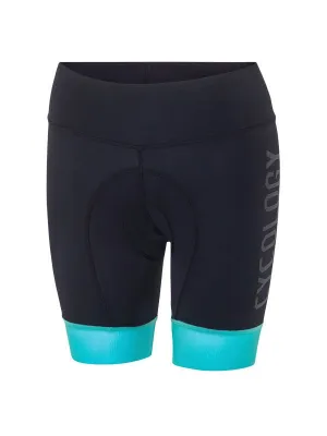 Cycology Women's Cycling Shorts Black/Aqua