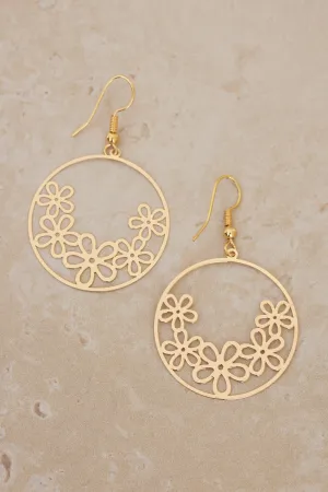 Daisy Drop Earrings - Gold