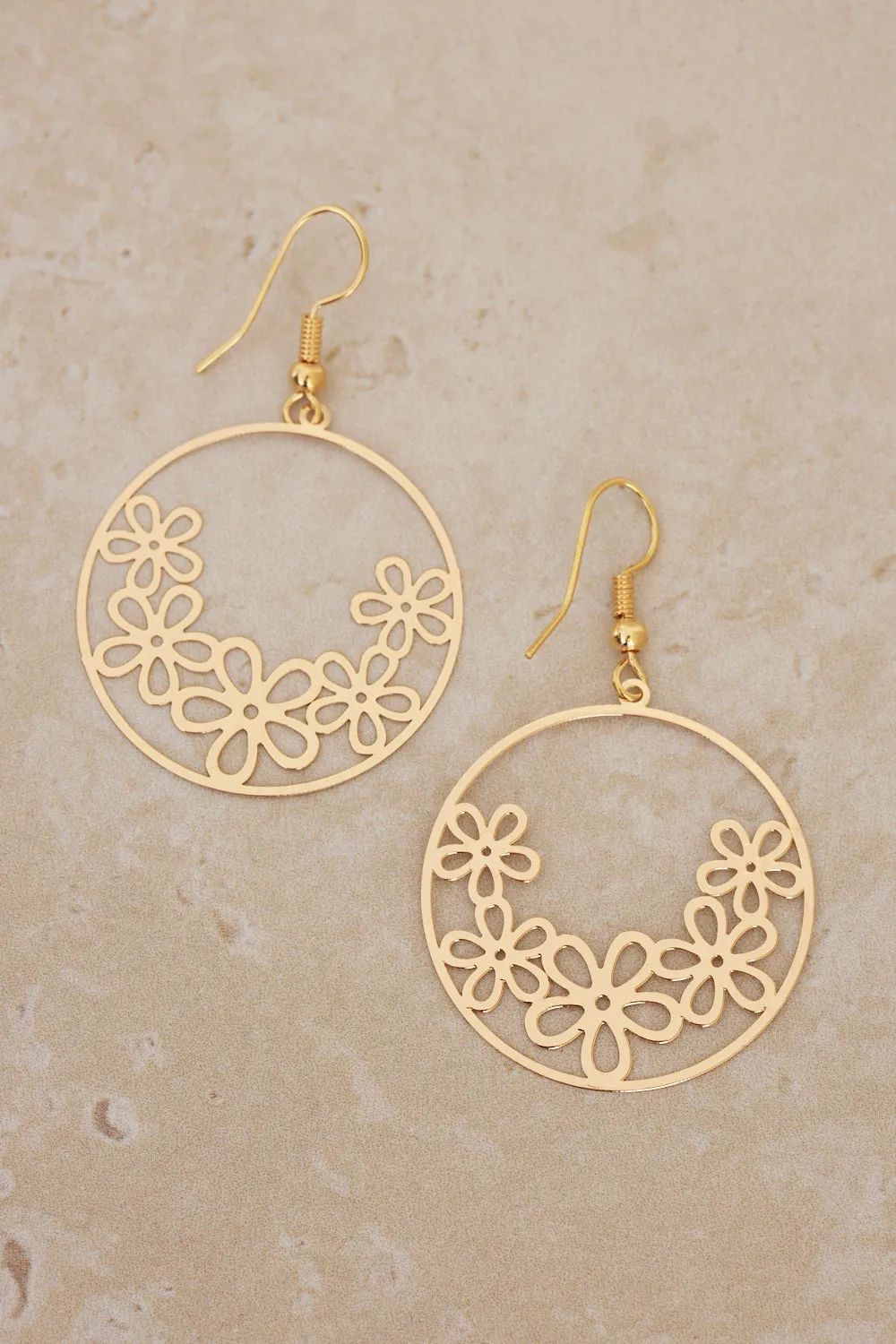 Daisy Drop Earrings - Gold