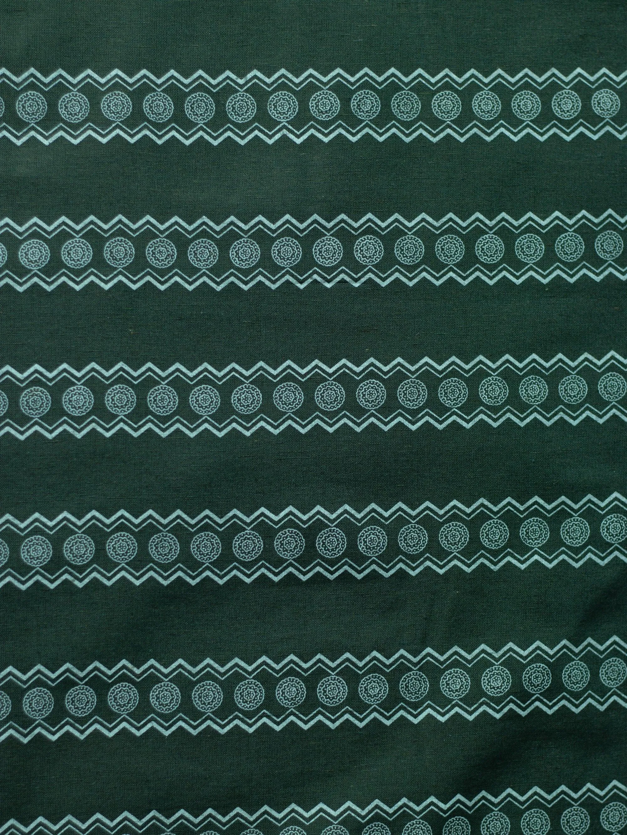 Dark Green Print Cotton Fabric Dress Material