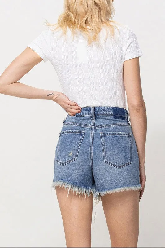 Distressed Rigid Mom Shorts  VERVET by Flying Monkey