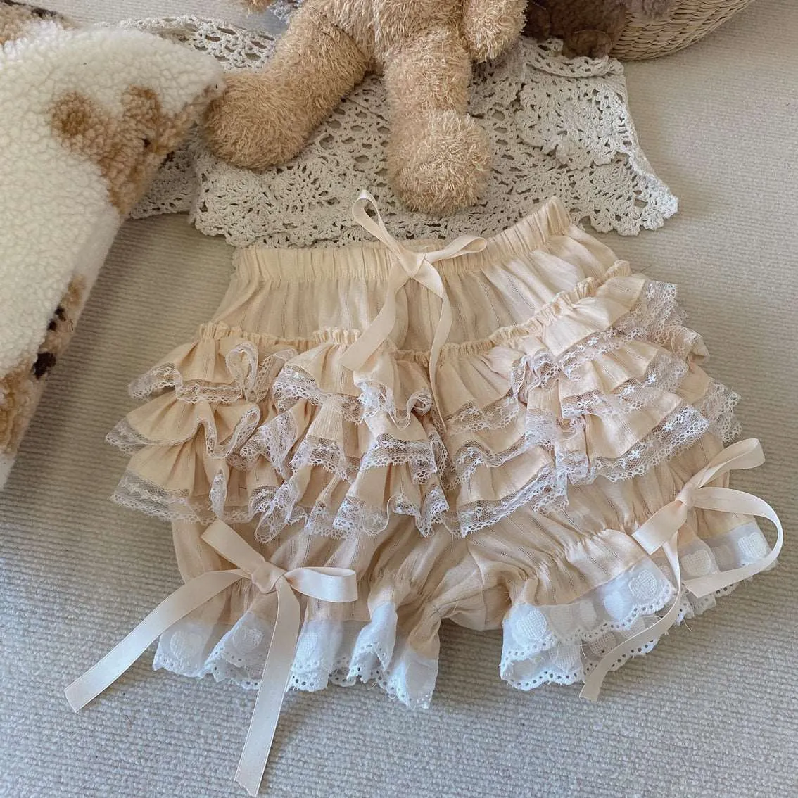 Dormir Doll EGL Lace Ruffled Cotton Black White Blue Cream Bloomers Shorts