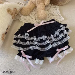 Dormir Doll EGL Lace Ruffled Cotton Black White Blue Cream Bloomers Shorts