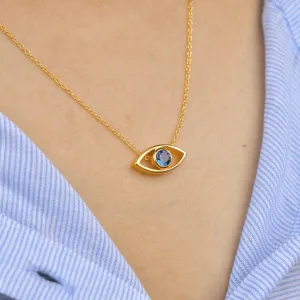 Evil Eye - Blue Topaz Necklace