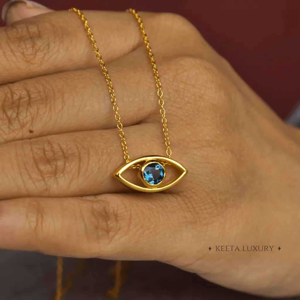 Evil Eye - Blue Topaz Necklace