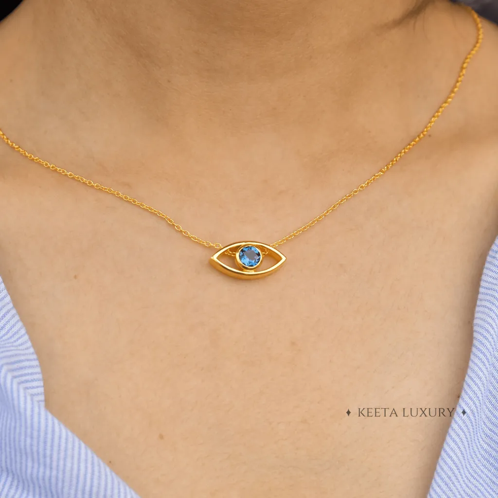 Evil Eye - Blue Topaz Necklace