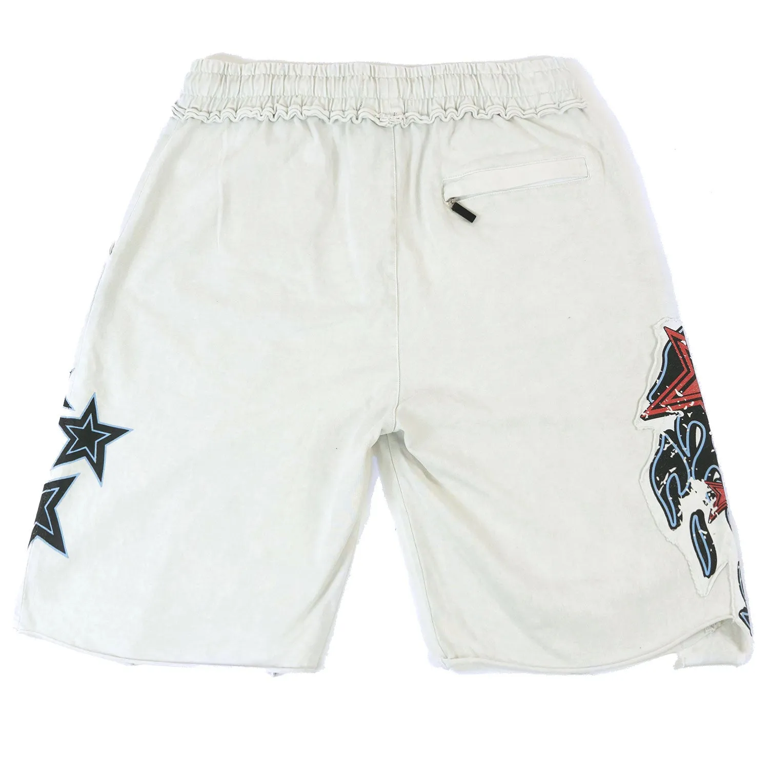 F696 Finesse Acid Wash Shorts - White