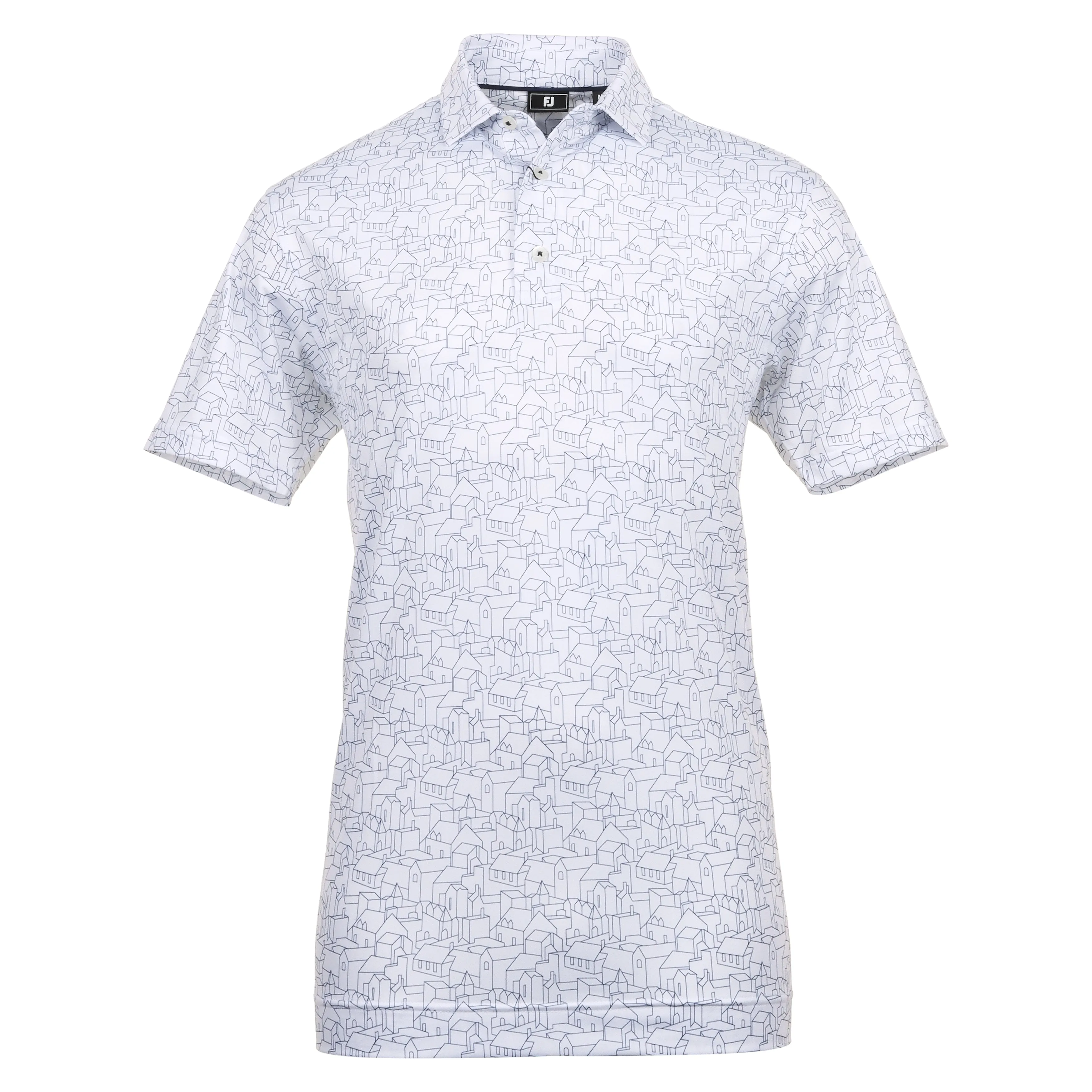 FootJoy Scottish Town Print Lisle Golf Shirt