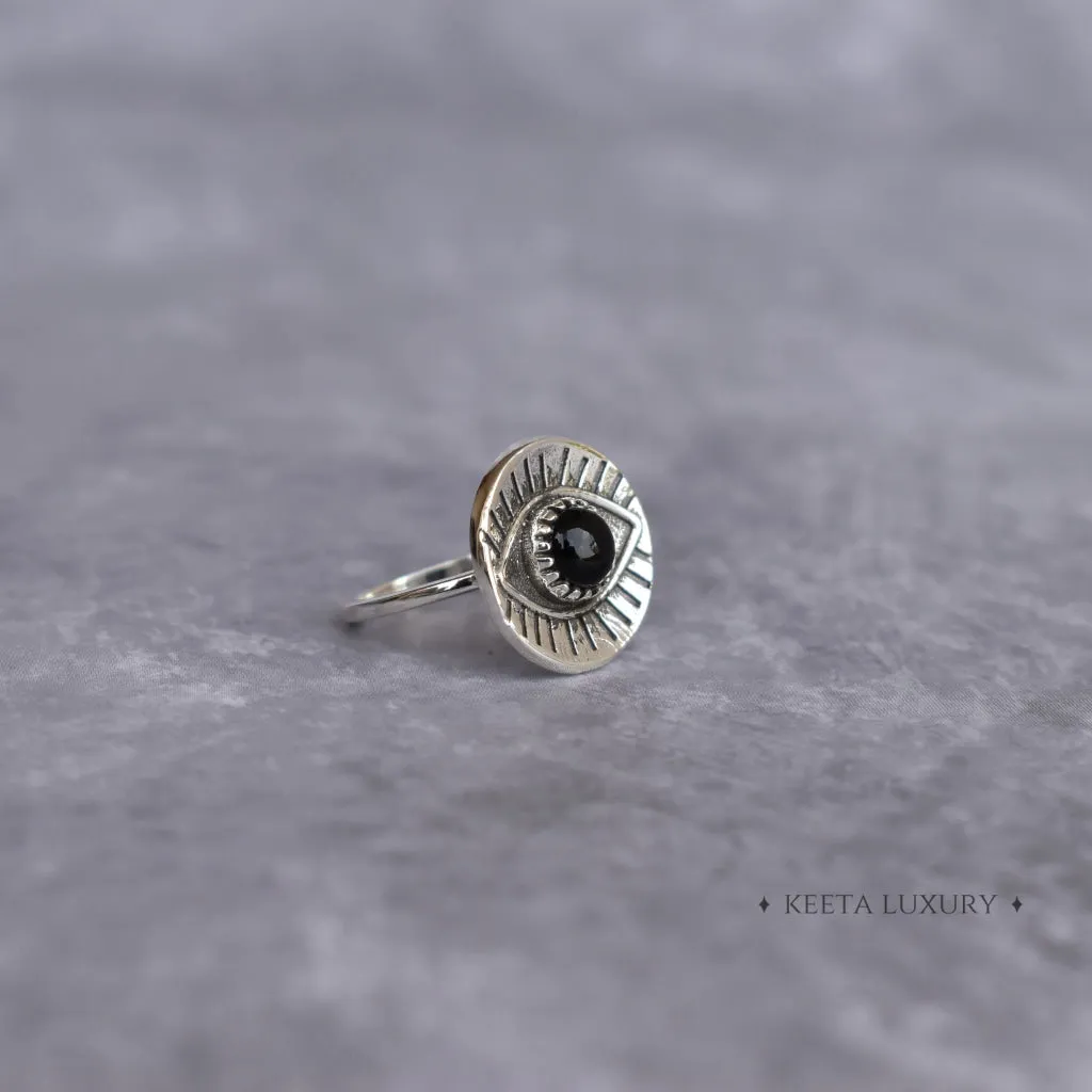 Gaze Guardian- Black Onyx Ring