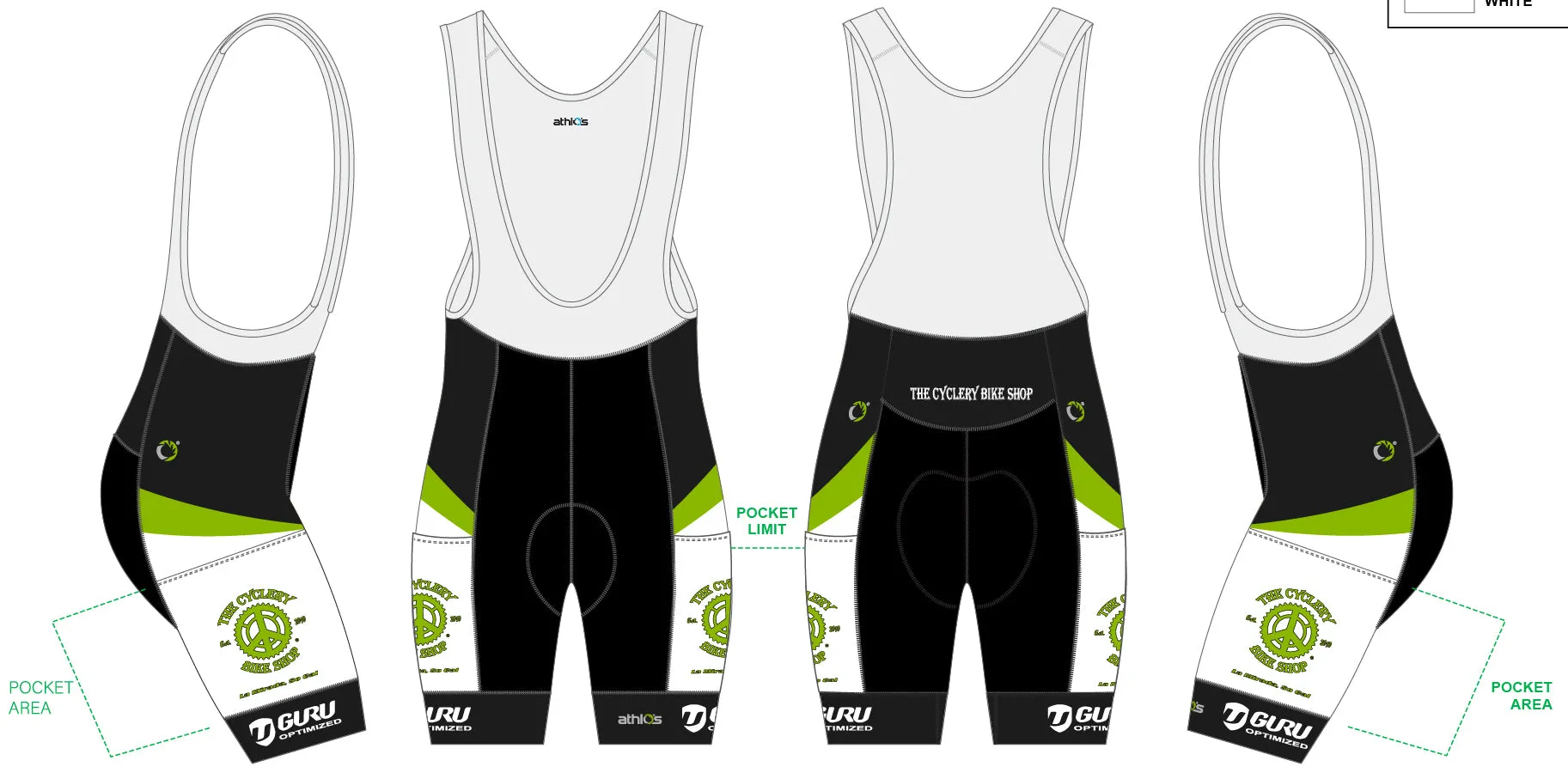 Green Breakaway Domestique Gravel Bib-Short Women's - The Cyclery Bike Shop