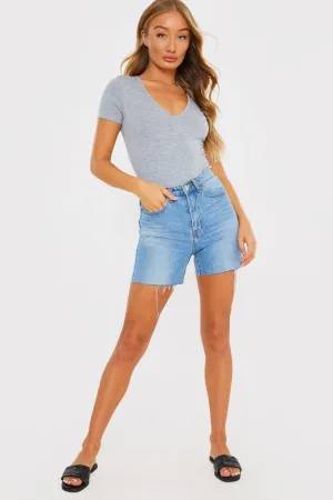 Grey Short Sleeve Bodysuit