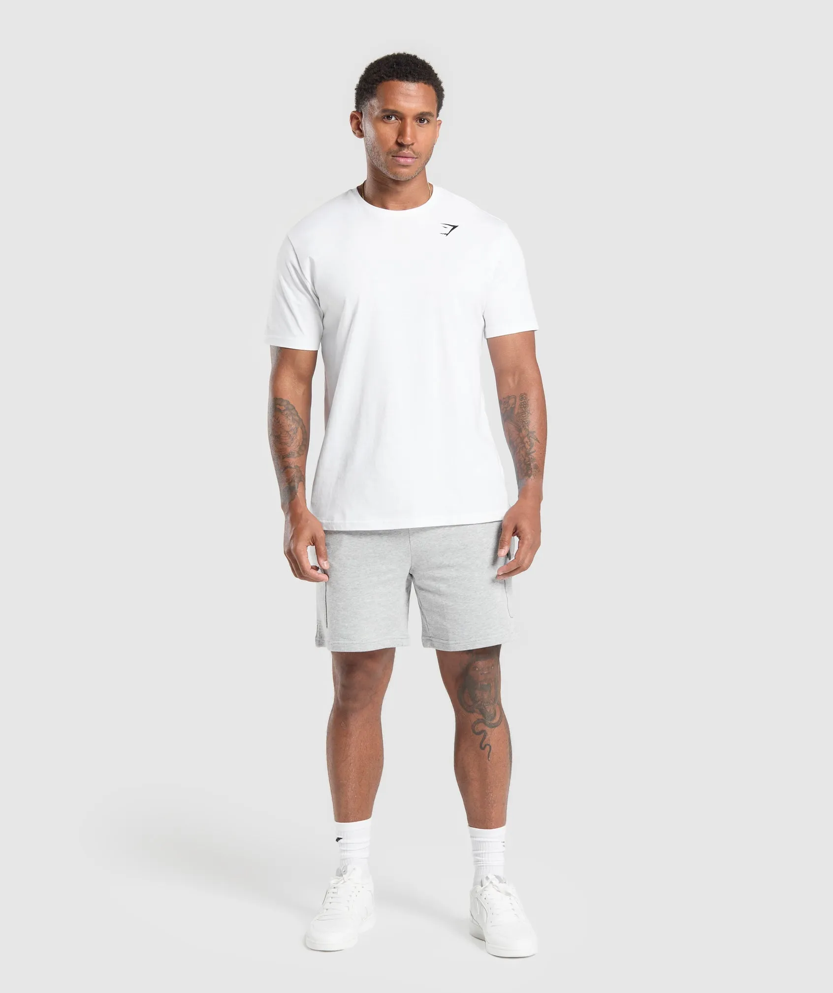 Gymshark Rest Day Essentials Cargo 7" Shorts - Light Grey Core Marl