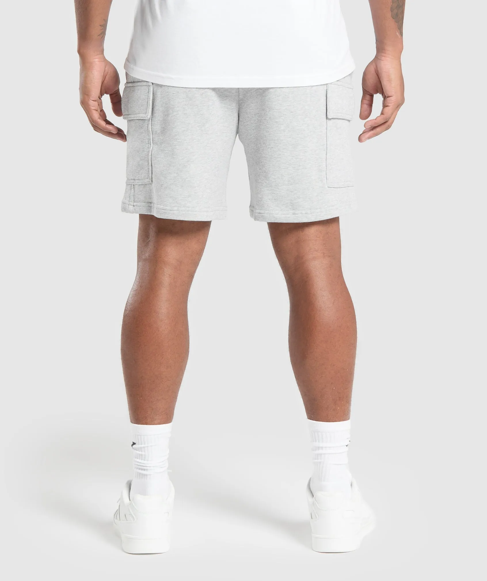 Gymshark Rest Day Essentials Cargo 7" Shorts - Light Grey Core Marl