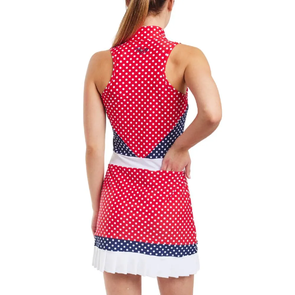 Jordan Poppy Dotty-Navy Dotty-White Dress