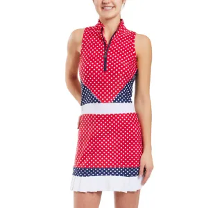 Jordan Poppy Dotty-Navy Dotty-White Dress