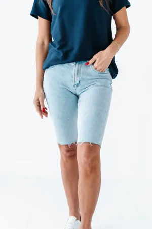 Kenadie High Rise Skinny Bermuda Shorts