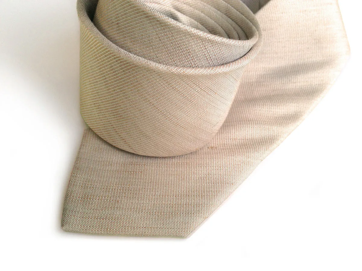 Khaki Linen Necktie. Solid Color Tie, Packard