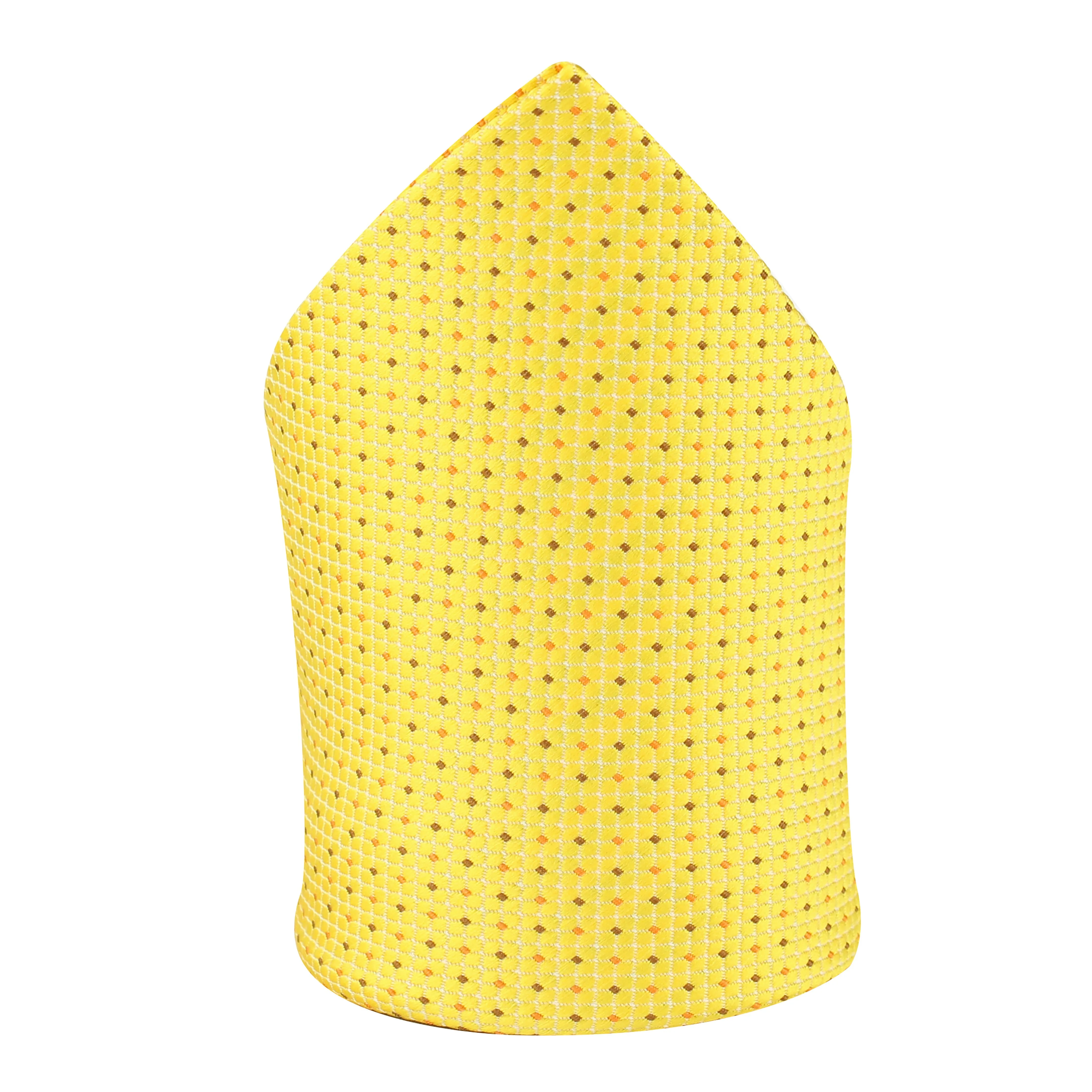 Kovove Yellow Polka Dot Pocket Square For Men