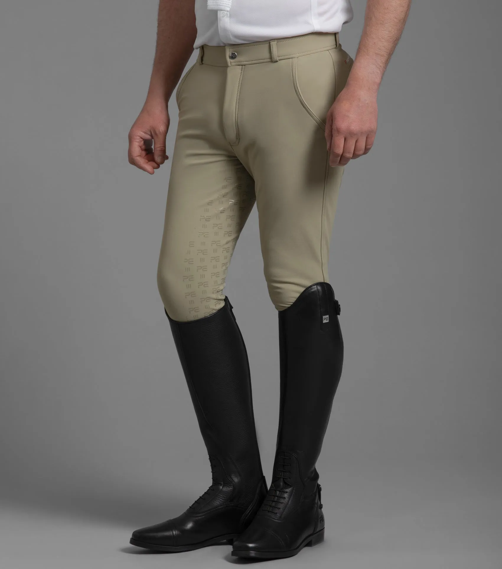 Levanzo Men's Full Seat Gel Competition Breeches Beige