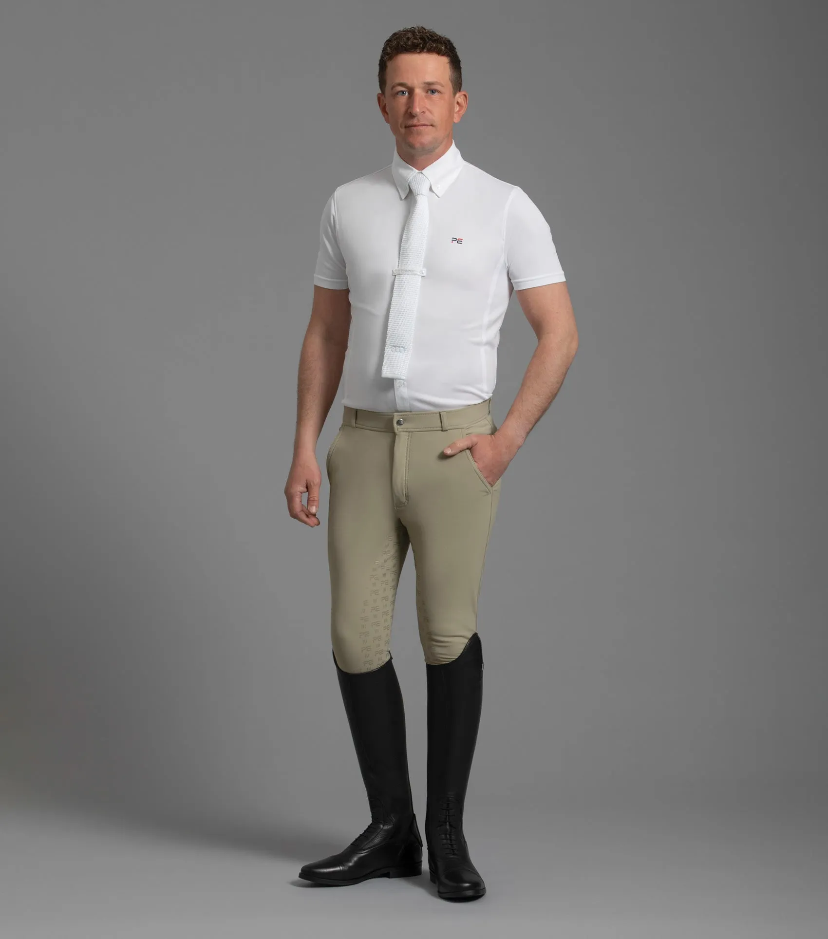 Levanzo Men's Full Seat Gel Competition Breeches Beige