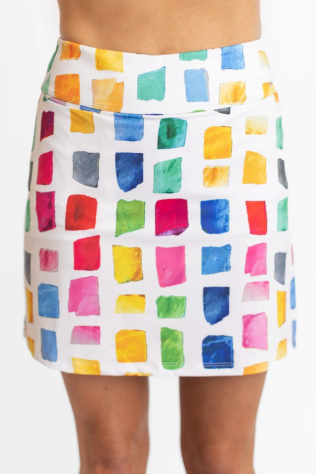 Marisa Pleated Skort - Mosaic - 16 inch