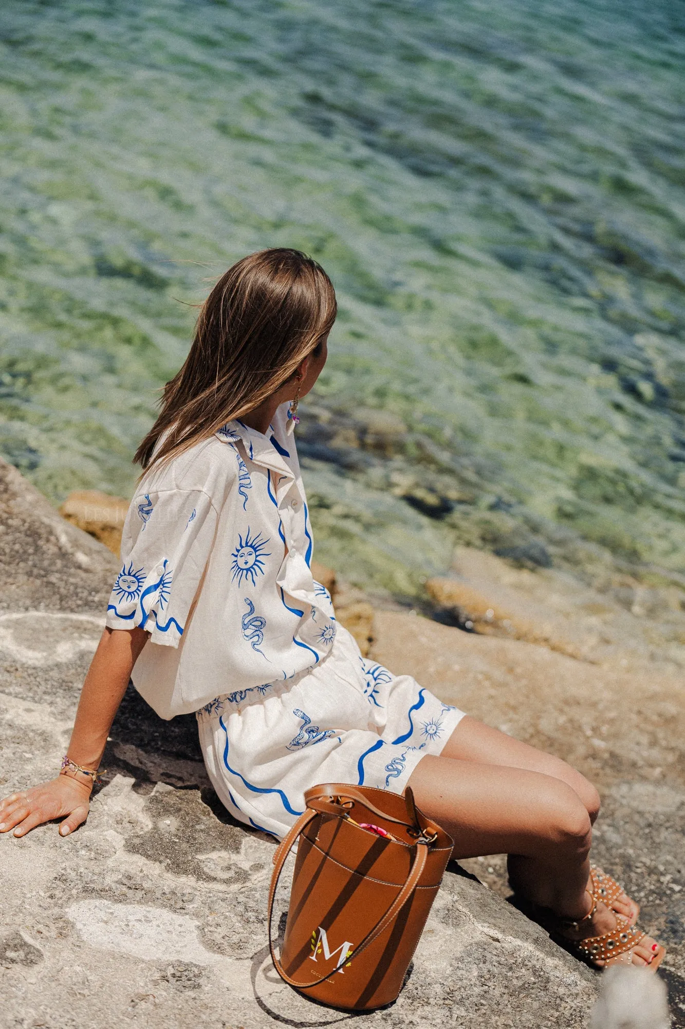 Mayelle printed shorts blue