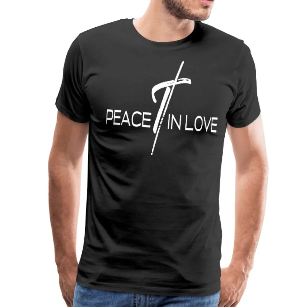 Men's T-Shirt, Peace In Love Short Sleeve Graphic Tee