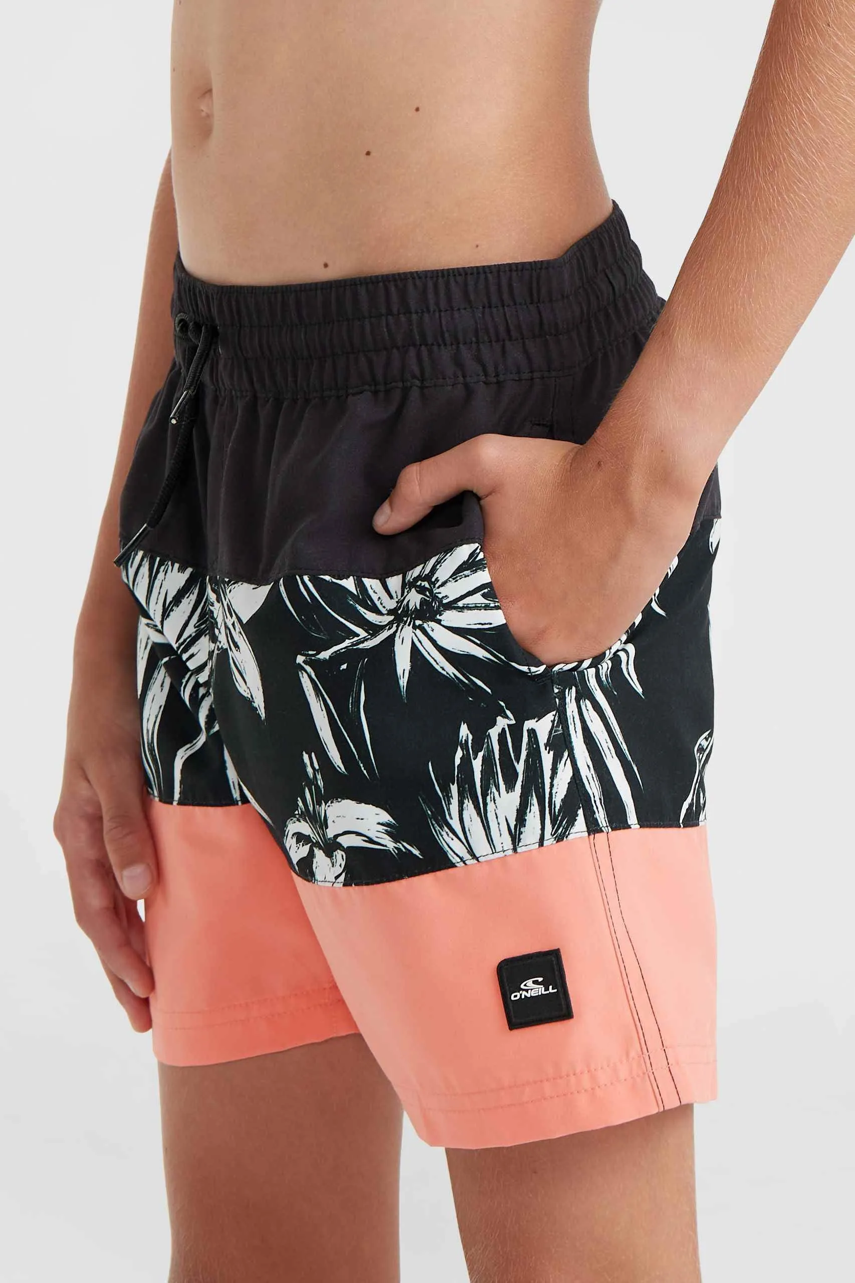 Mix and Match Cali Block 13\" Swim Shorts | Black/White Tonal Tropicana"