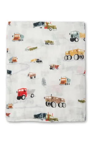 Muslin Swaddle, Happy Trucks