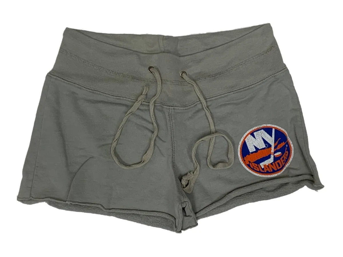 New York Islanders Retro Brand WOMEN'S Gray Drawstring Sweatpant Shorts